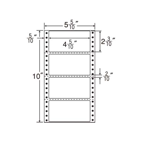 ナナフォーム 5.5×10 ミシン入4片1000枚