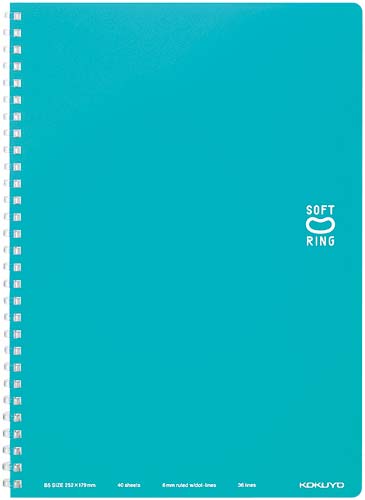 ソフトリングノートセミB5ドットB罫40枚水色×5