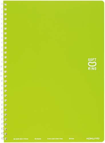 ソフトリングノートセミB5ドットB罫40枚黄緑×5