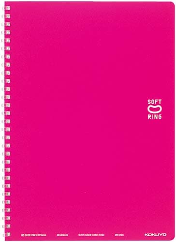 ソフトリングノートセミB5ドットB罫40枚 桃×5
