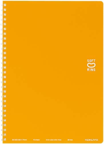 ソフトリングノートセミB5ドットB罫40枚 橙×5