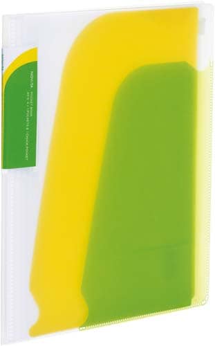 ポケットブックノビ−タ チャックポケット付黄緑×5