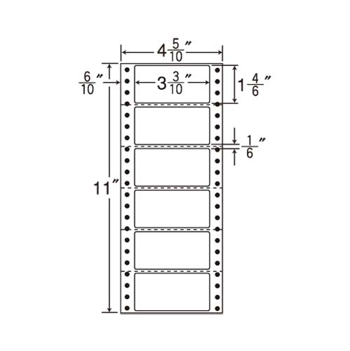 ナナフォーム 4.5×11 ミシン入6片1000枚