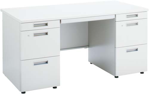 ×インベント両袖奥700幅1400ホワイト脚WH