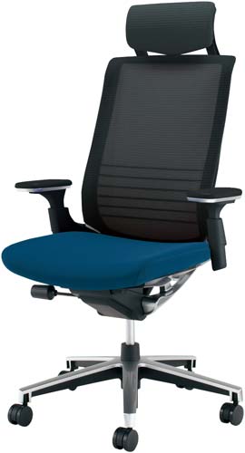 インスパイン ヘッド付 本体黒可動肘 青 硬床用