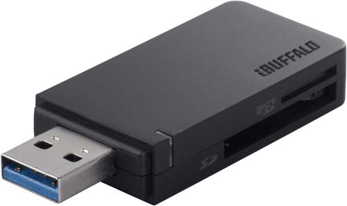 カードリーダー USB3.0 コンパクト ブラック