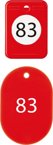 クロークチケット 81−100番 赤