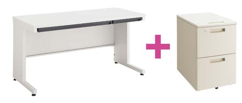 セット品ピクサ2D600平1400+ワゴンT2段G