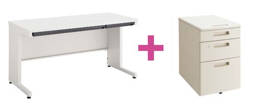 セット品ピクサ2D600平1400+ワゴンT3段G