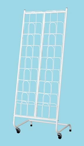 ワイヤーカタログスタンド キャスター付 2列8段