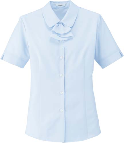 半袖ブラウス リボン付 RB4549 ブルー21号