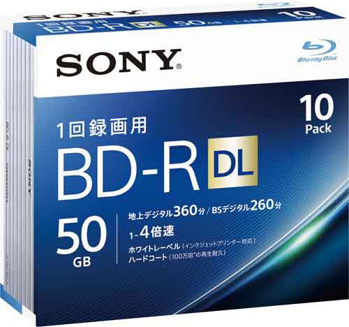 BD−R録画用 50GB 4倍速 10枚P
