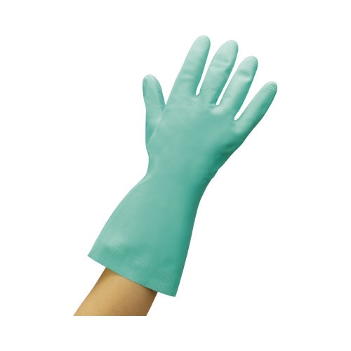 炊事手袋 天然ゴム 中厚手 L グリーン