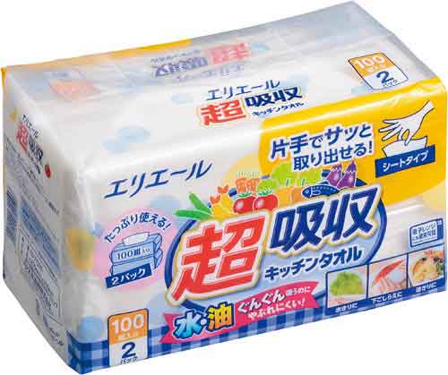 大王製紙 エリエール 超吸収キッチンタオル シートタイプ カウネット 大王製紙 エリエール 超吸収キッチンタオル シートタイプ カウネット