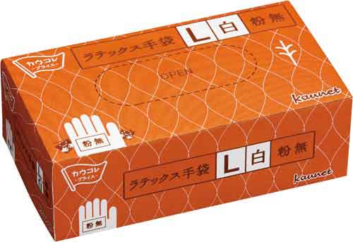ラテックス手袋 粉無 L 100枚入