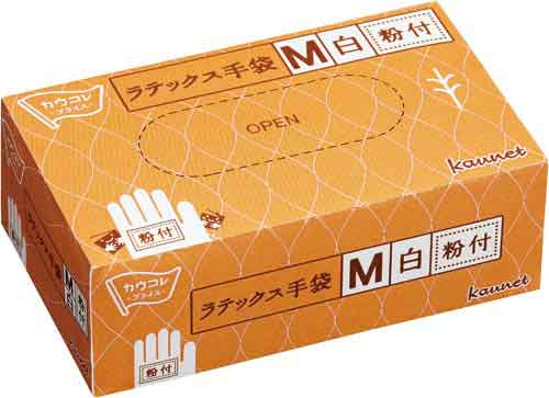 ラテックス手袋 粉付 M 100枚入