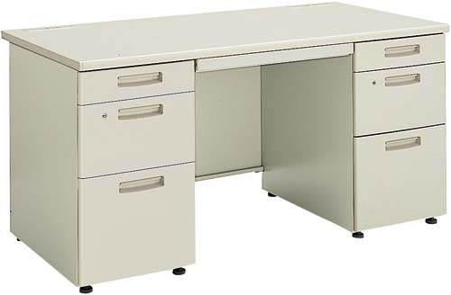 BSプラス 両袖デスクW1600 袖3段C3引出