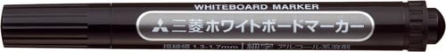 ホワイトボードマーカー 細字丸芯 黒