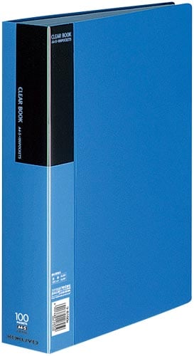 クリヤーブックベーシックA4縦100ポケット青5冊