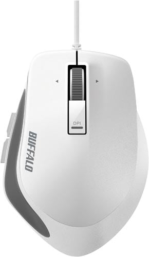 有線5ボタンブルーLEDマウス ホワイト