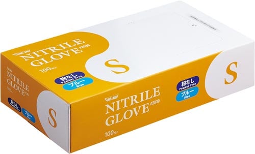 ニトリル手袋#2039 粉無青S 青100枚×20