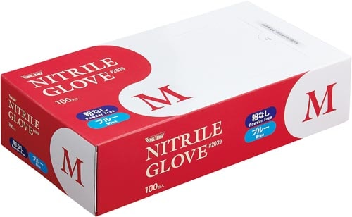 ニトリル手袋#2039 粉無青M 青100枚×20