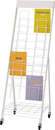 キャスター付きパンフレットスタンド 10段2列