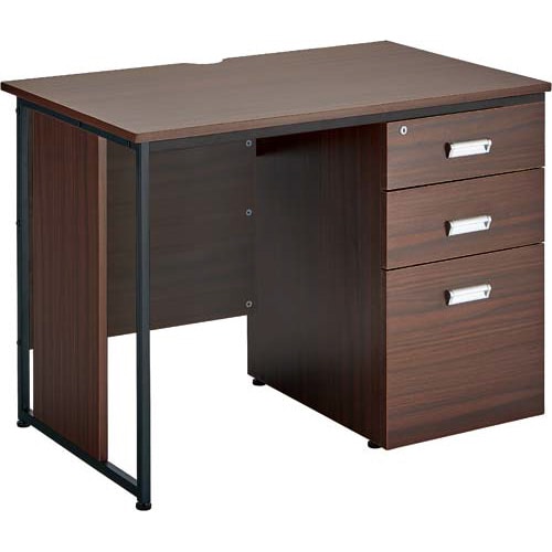 モルトデスク片袖机W1000D600Dブラウン