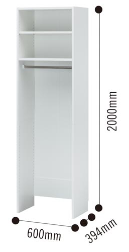 ポルターレクローク 幅600 ハンガーラック1段