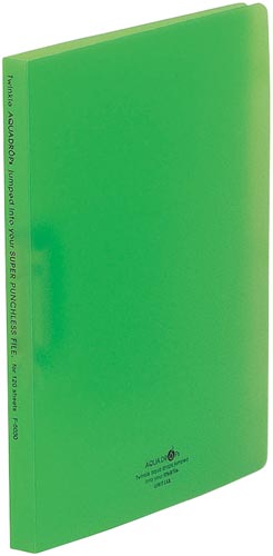 スーパーパンチレスファイルA4縦 黄緑×5