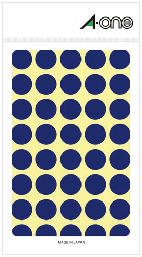 カラーラベル 丸型 15mm径 青×5