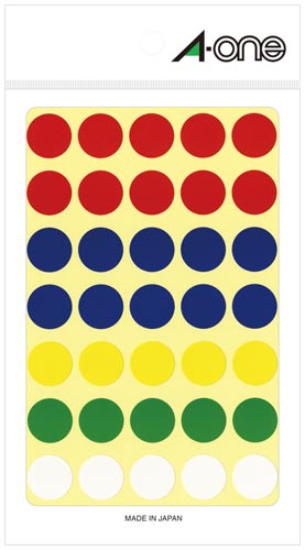 カラーラベル 丸型 15mm径 アソートタイプ