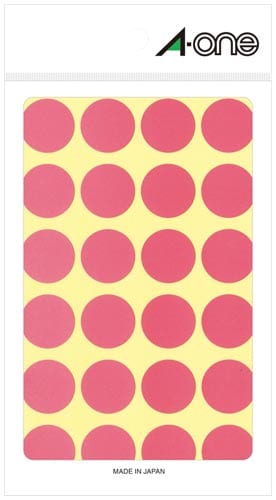 カラーラベル 丸型 20mm径 桃