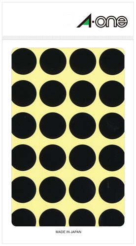カラーラベル 丸型 20mm径 黒