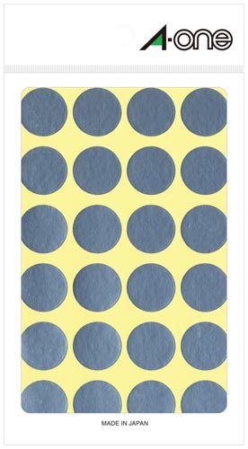 カラーラベル 丸型 20mm径 銀