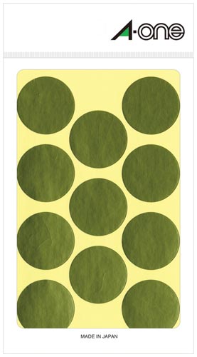 カラーラベル 丸型 30mm径 金×5