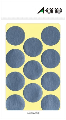 カラーラベル 丸型 30mm径 銀