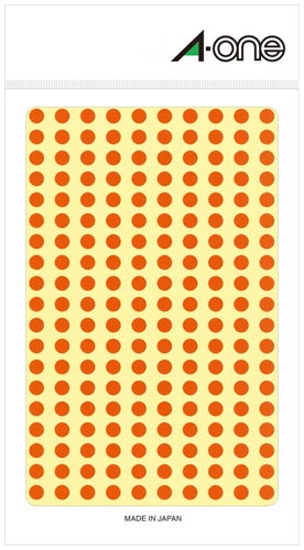 カラーラベル 丸型 5mm径 橙