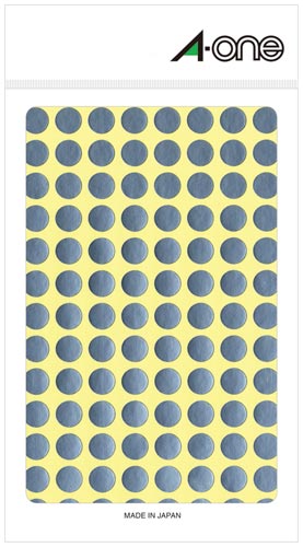 カラーラベル 丸型 9mm径 銀×5