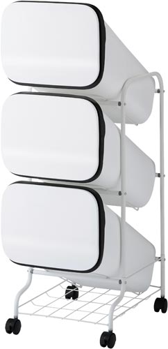 スムース スタンドダストボックス3段−ホワイト