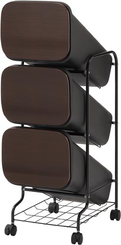 スムース スタンドダストボックス3段−ウッド