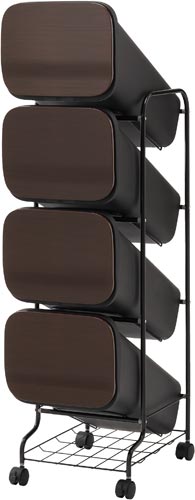 スムース スタンドダストボックス4段−ウッド