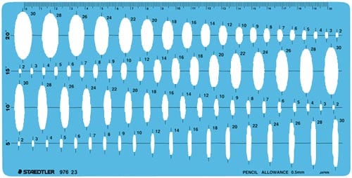 テンプレート 総合だ円定規 976−23