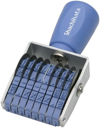 エルゴグリップ 回転ゴム印 欧文8連3号 明朝体