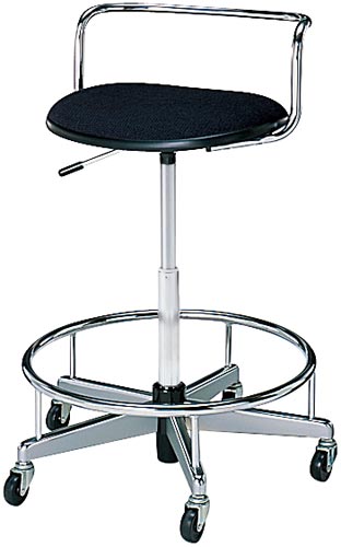 作業用イス スツールタイプ 背付き ステップ付き