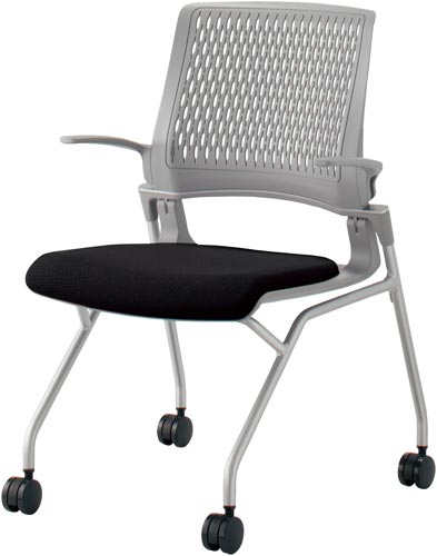 オルディナ 背樹脂肘付き グレーシェル ブラック