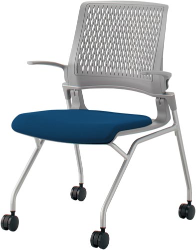 オルディナ 背樹脂肘付き グレーシェル ブルー