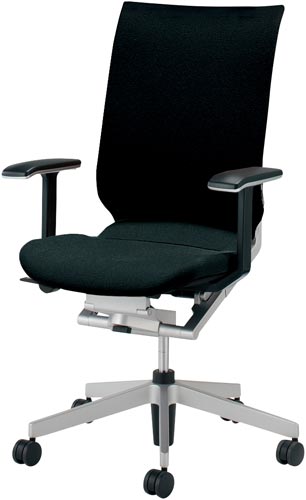 アガタ T型肘 布張りタイプBK 背クッション付