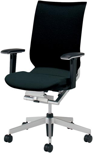 アガタ 可動肘 布張りタイプBK 背クッション付