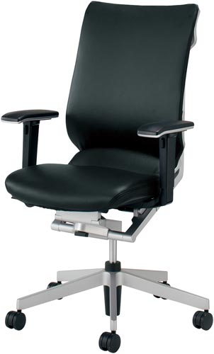 アガタ 可動肘 本革タイプBK 背クッション付